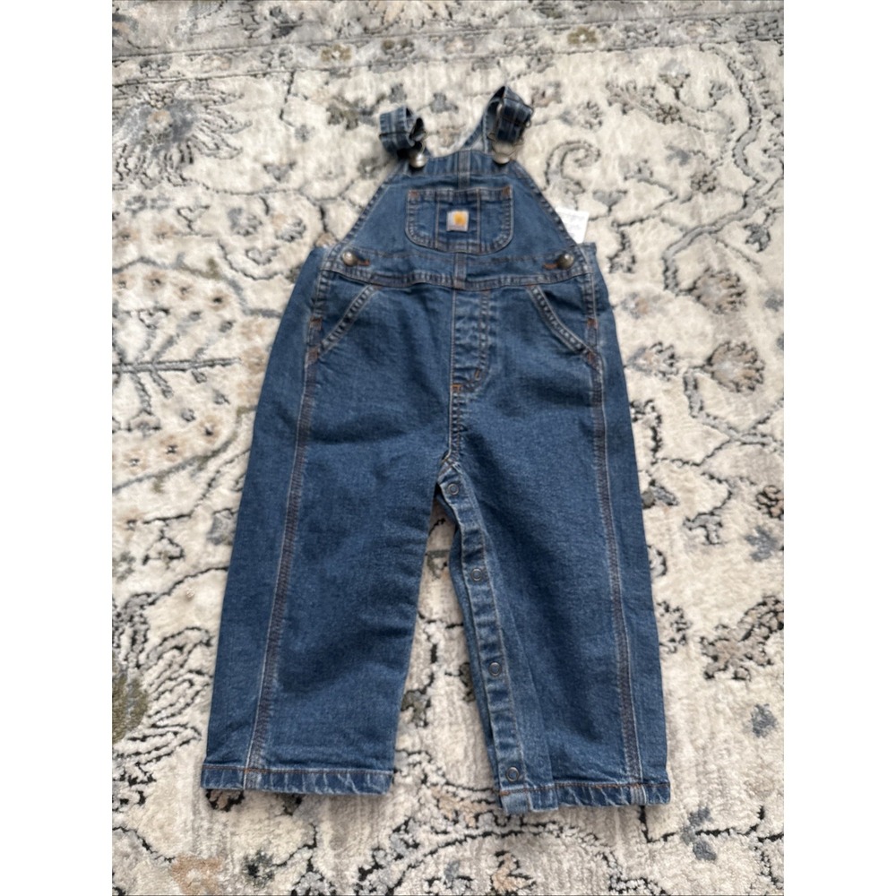 Toddler Carhartt Overall Medium Wash Workwear Bibs 18 Months EUC